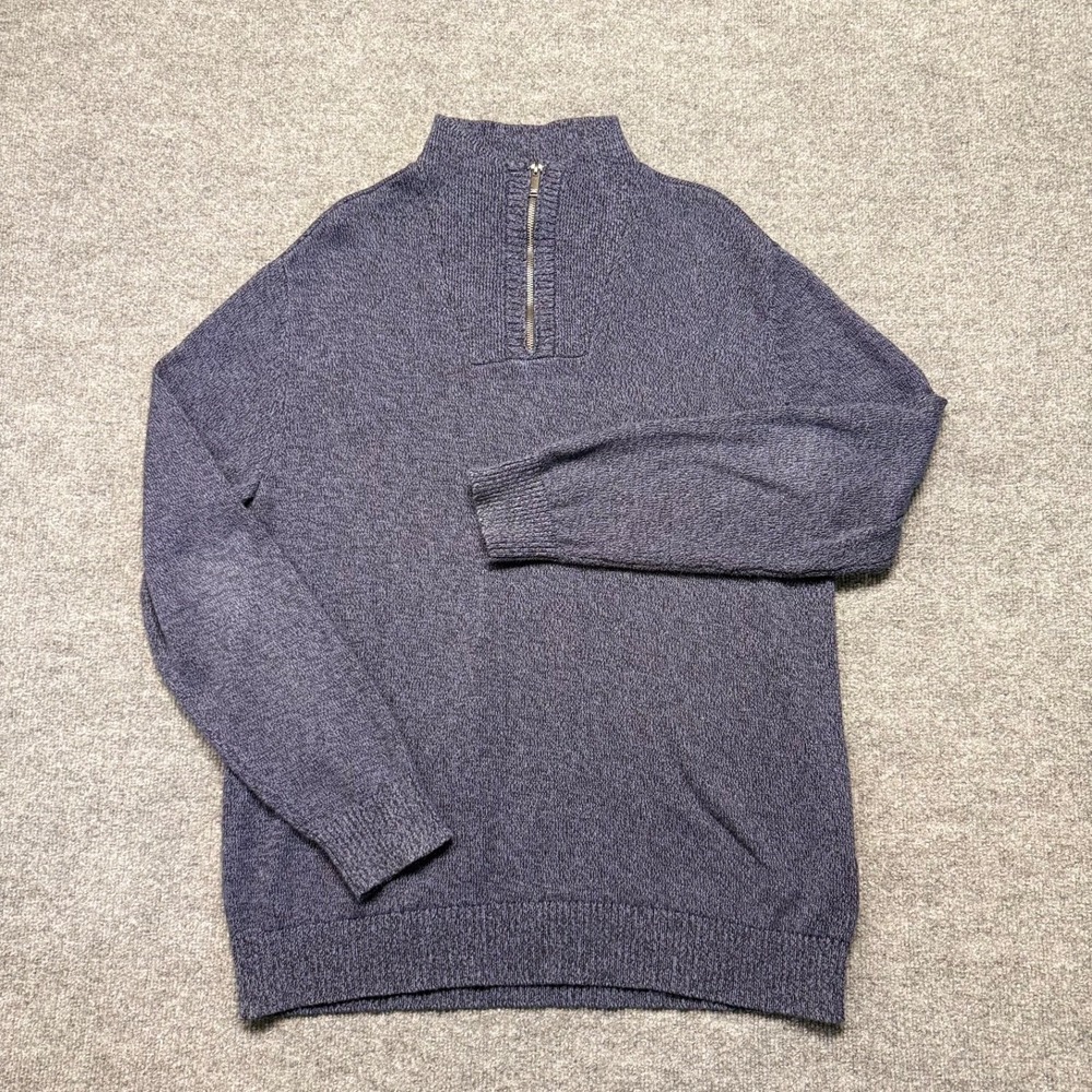 Calvin Klein‎ Jeans Sweater Mens XL Navy Long Sleeve Pullover Quarter Zip Preppy
